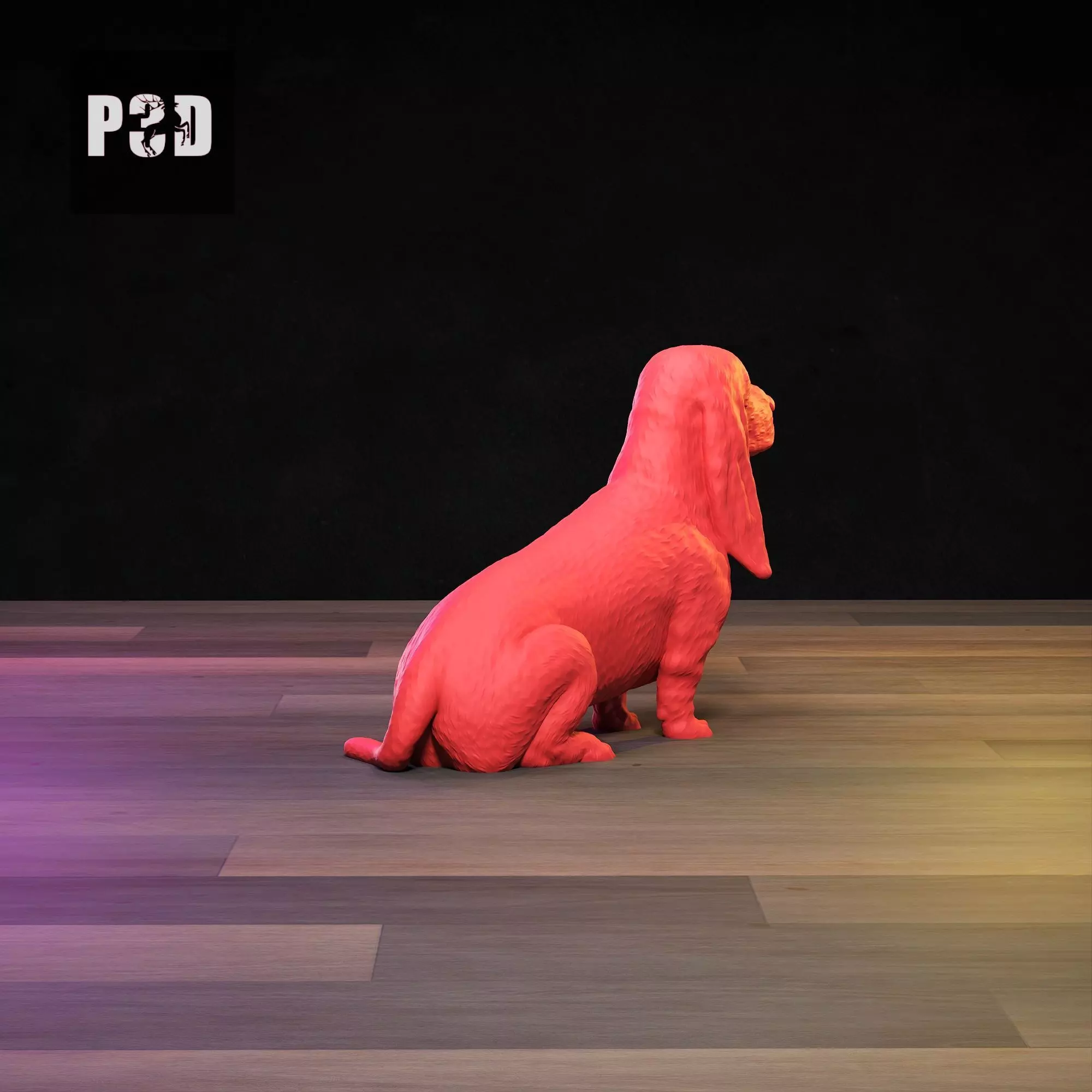 Basset Hound 3D Print Model Pose 04 3D print model_4