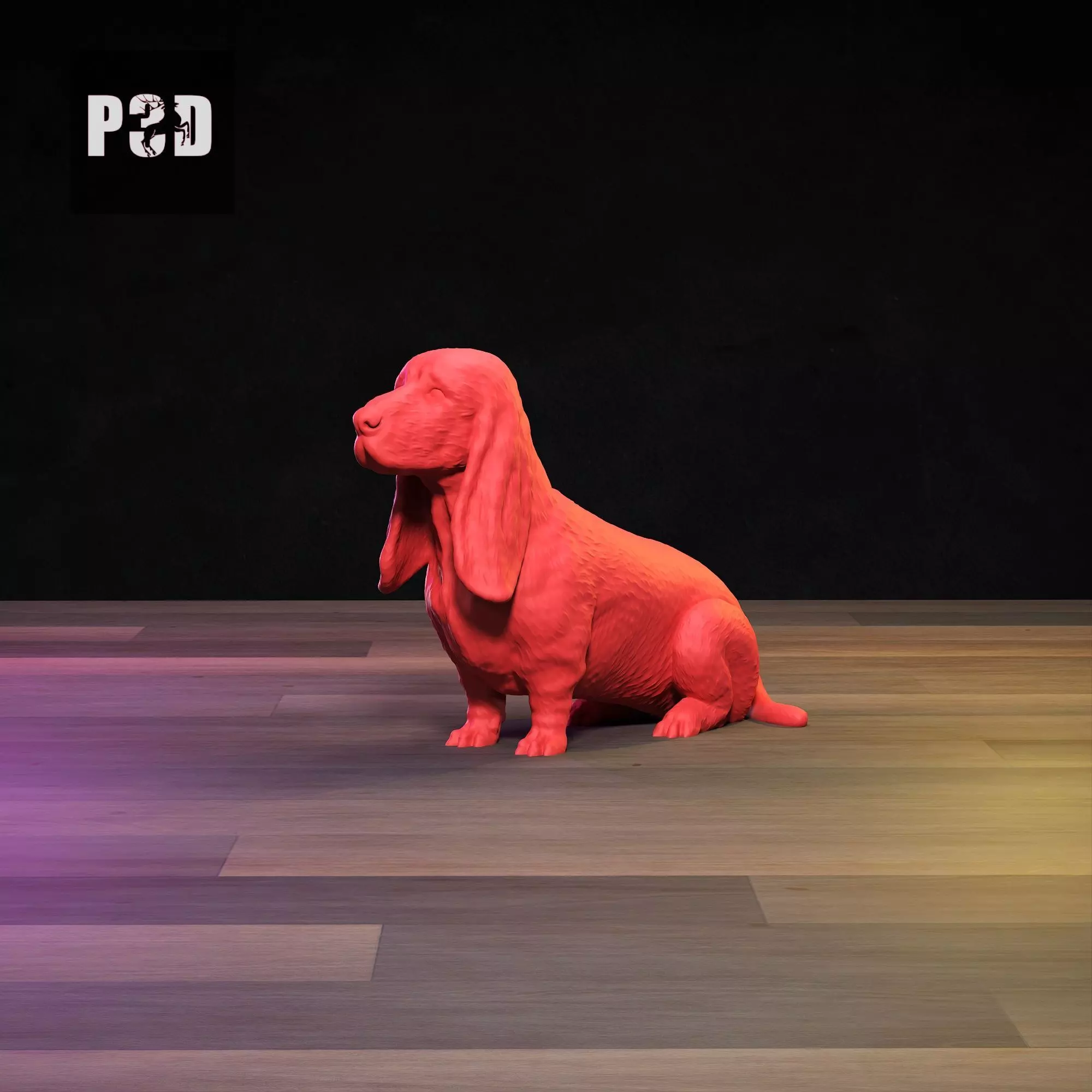 Basset Hound 3D Print Model Pose 04 3D print model_2