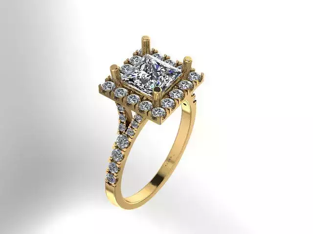 Engagement Gold Ring 3d model for printing