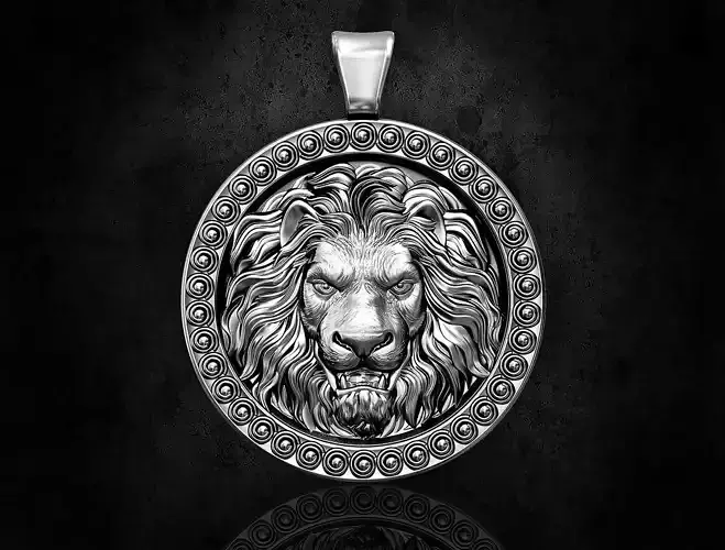 lion pendant-angry lion 3D print model