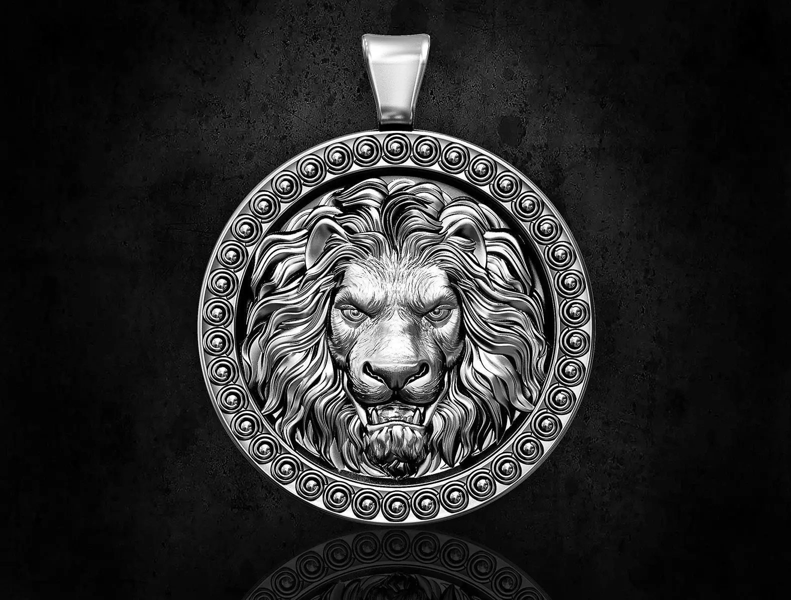 lion pendant-angry lion 3D print model
