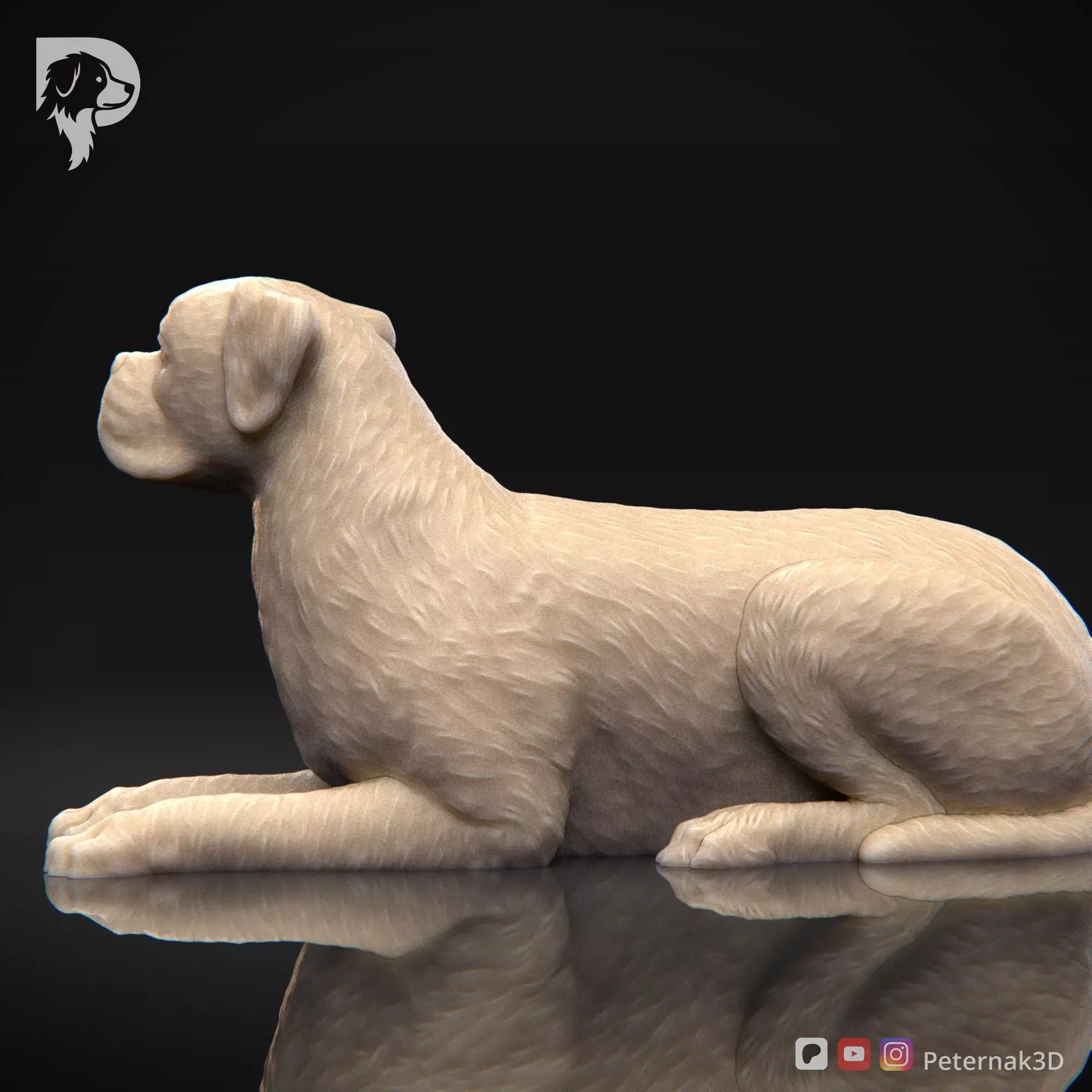 Dog 3D Print Model Boxer Dog Pose 09 Ready STL 3D print model_9