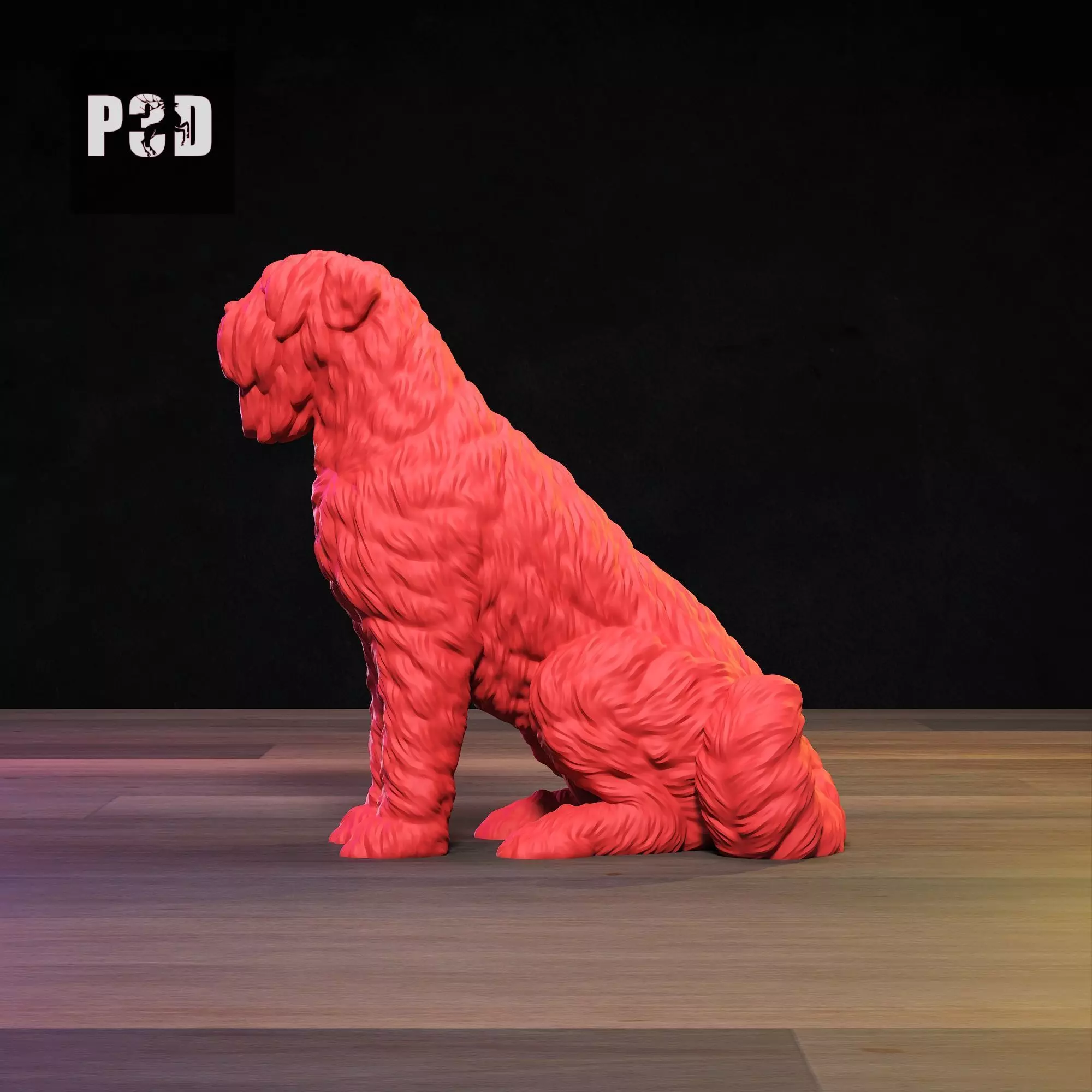 Bouvier des Flandres Dog 3D Print Model Pose 06 3D print model_3