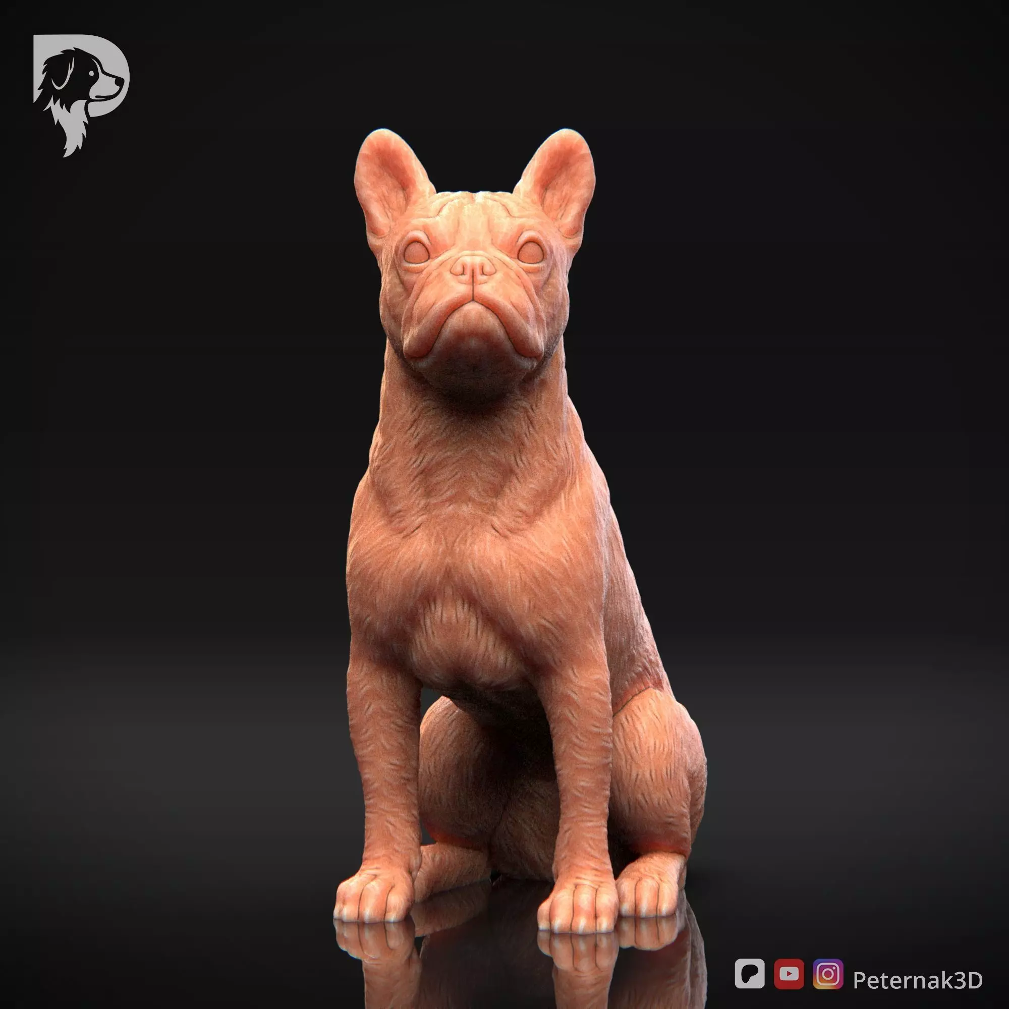 Dog 3D Print Model Boston Terrier Dog Pose 05 Ready STL 3D print model_2
