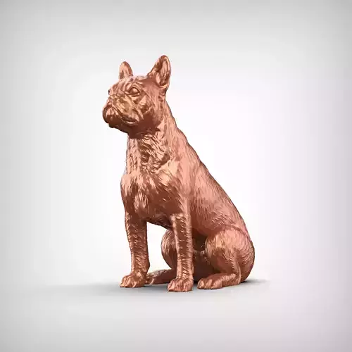Boston Terrier Dog 3D Print Model Pose 04 3D print model