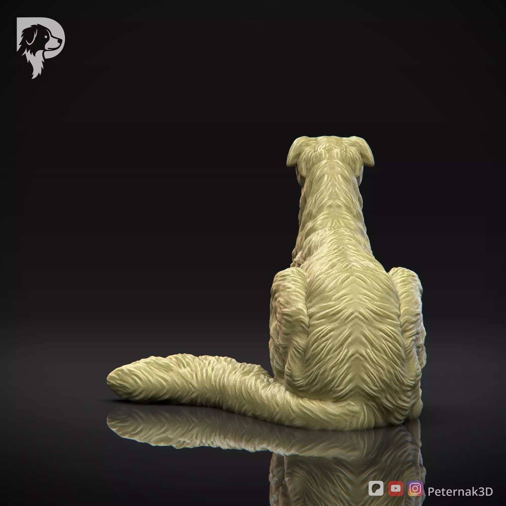 Dog 3D Print Model Borzoi Dog Pose 07 Ready STL 3D print model_7