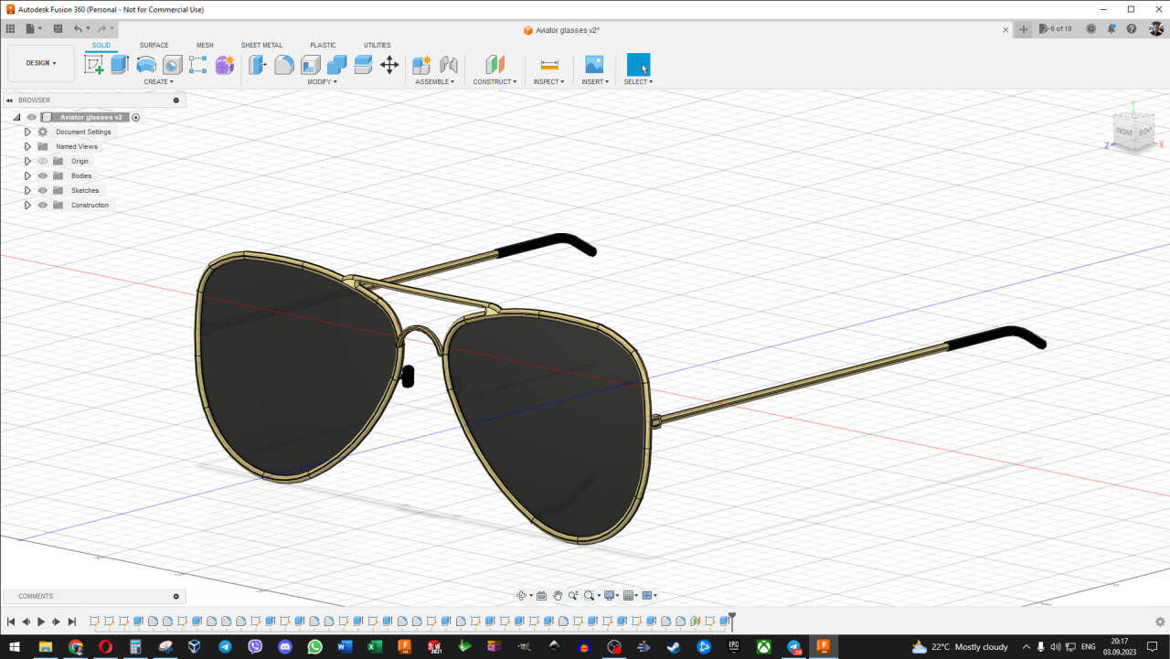 Aviator glasses 3D print model_5