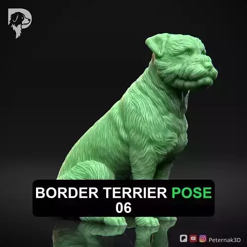 Dog 3D Print Model Border Terrier Dog Pose 06 Ready STL