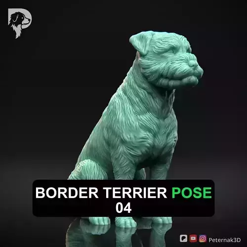Dog 3D Print Model Border Terrier Dog Pose 04 Ready STL