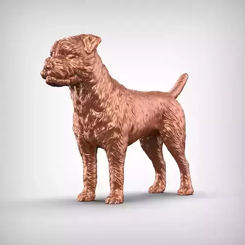 Border Terrier Dog 3D Print Model Pose 01 3D print model