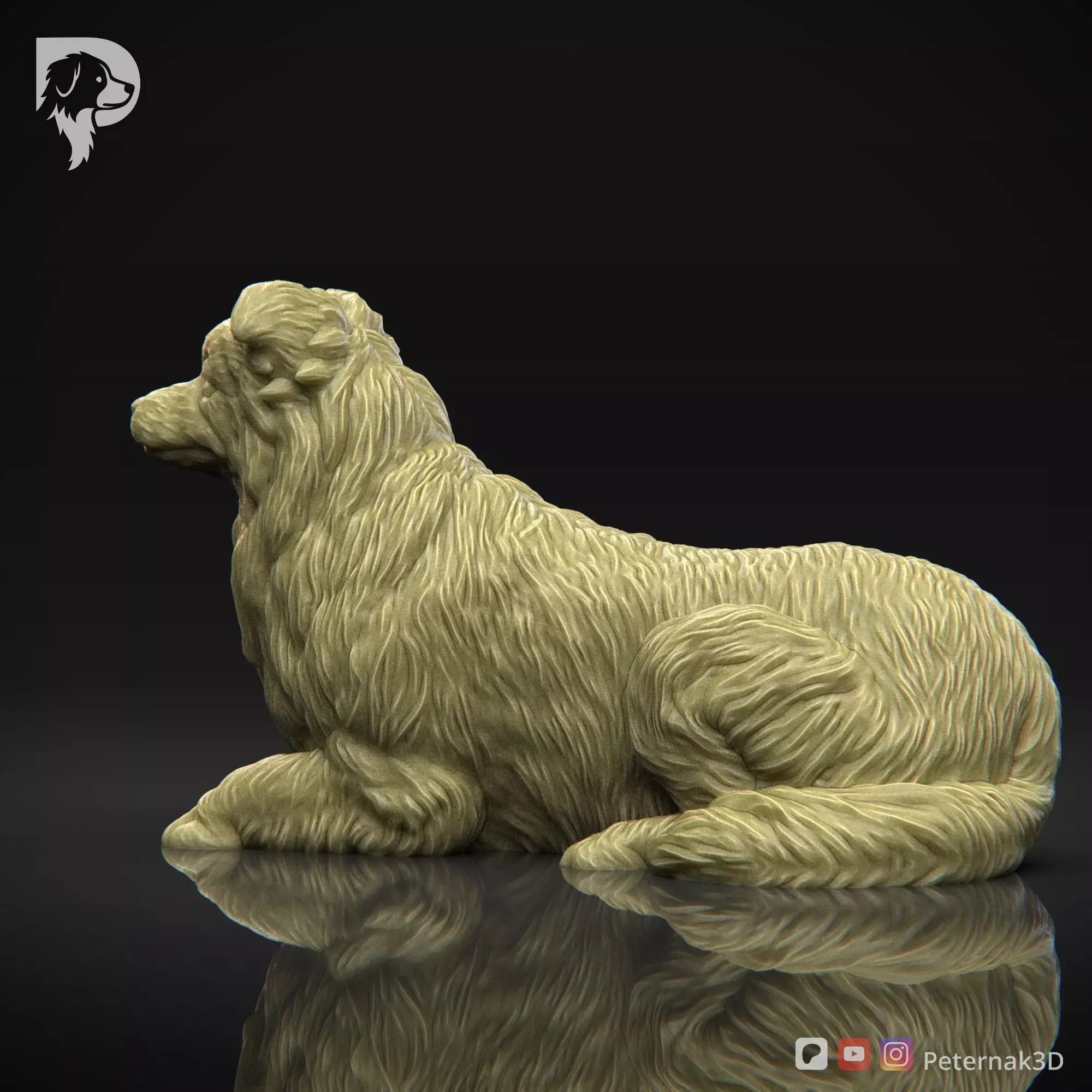 Dog 3D Print Model Border Collie Dog Pose 07 Ready STL 3D print model_9