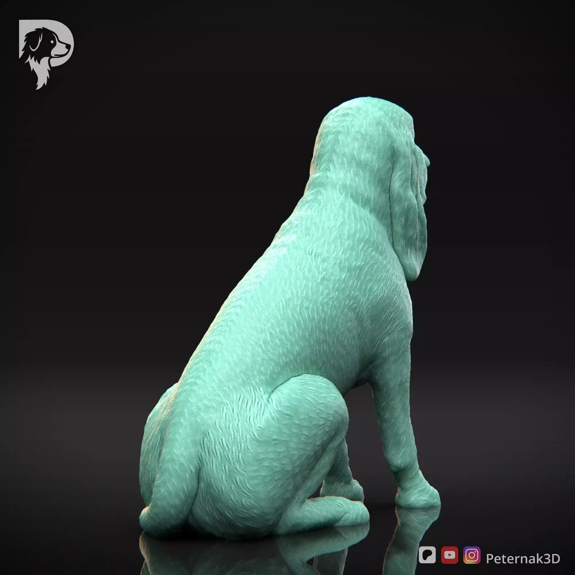 Dog 3D Print Model Bloodhound Dog Pose 04 Ready STL 3D print model_6