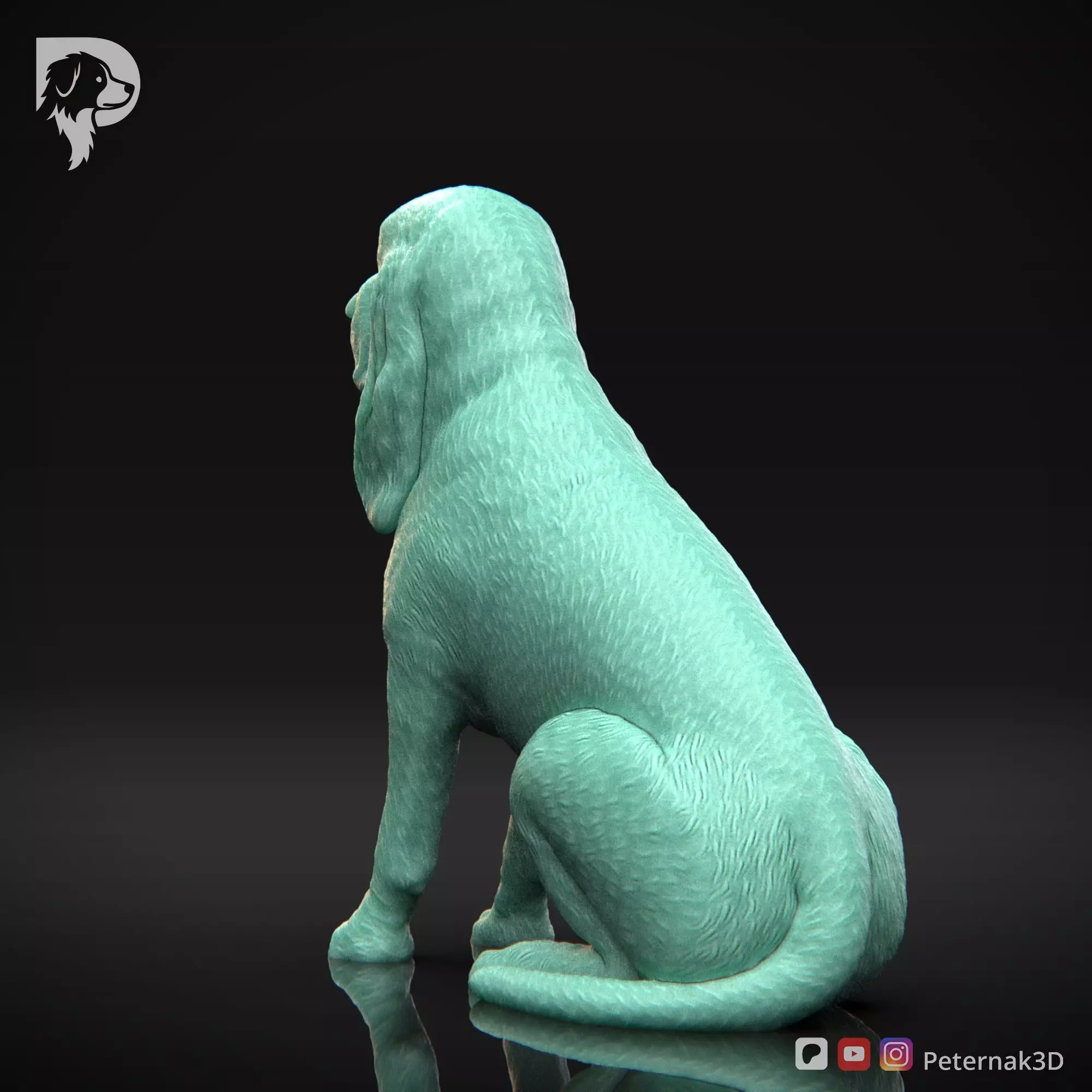 Dog 3D Print Model Bloodhound Dog Pose 04 Ready STL 3D print model_8