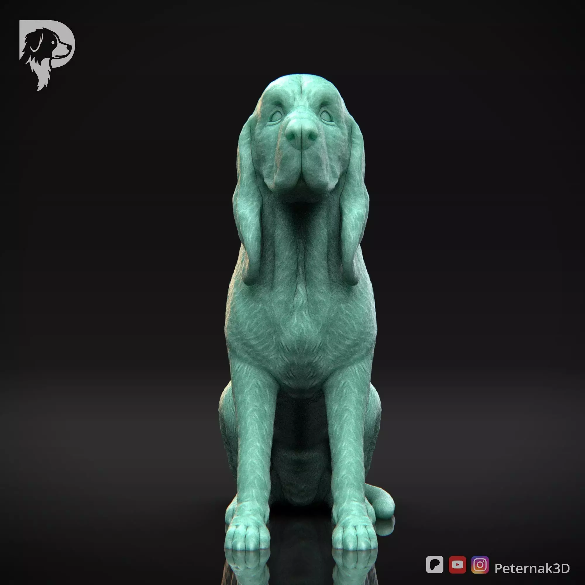 Dog 3D Print Model Bloodhound Dog Pose 04 Ready STL 3D print model_2
