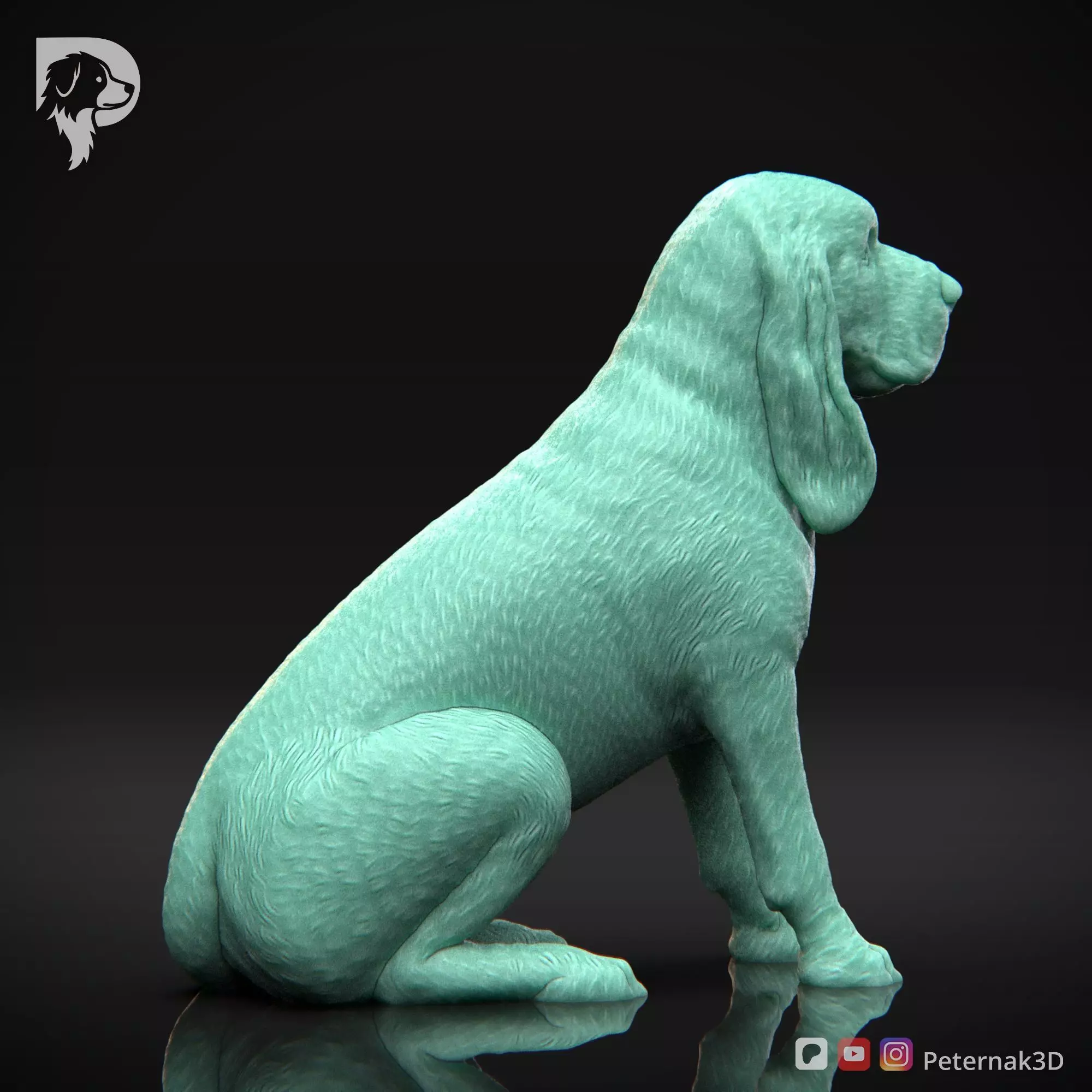Dog 3D Print Model Bloodhound Dog Pose 04 Ready STL 3D print model_5