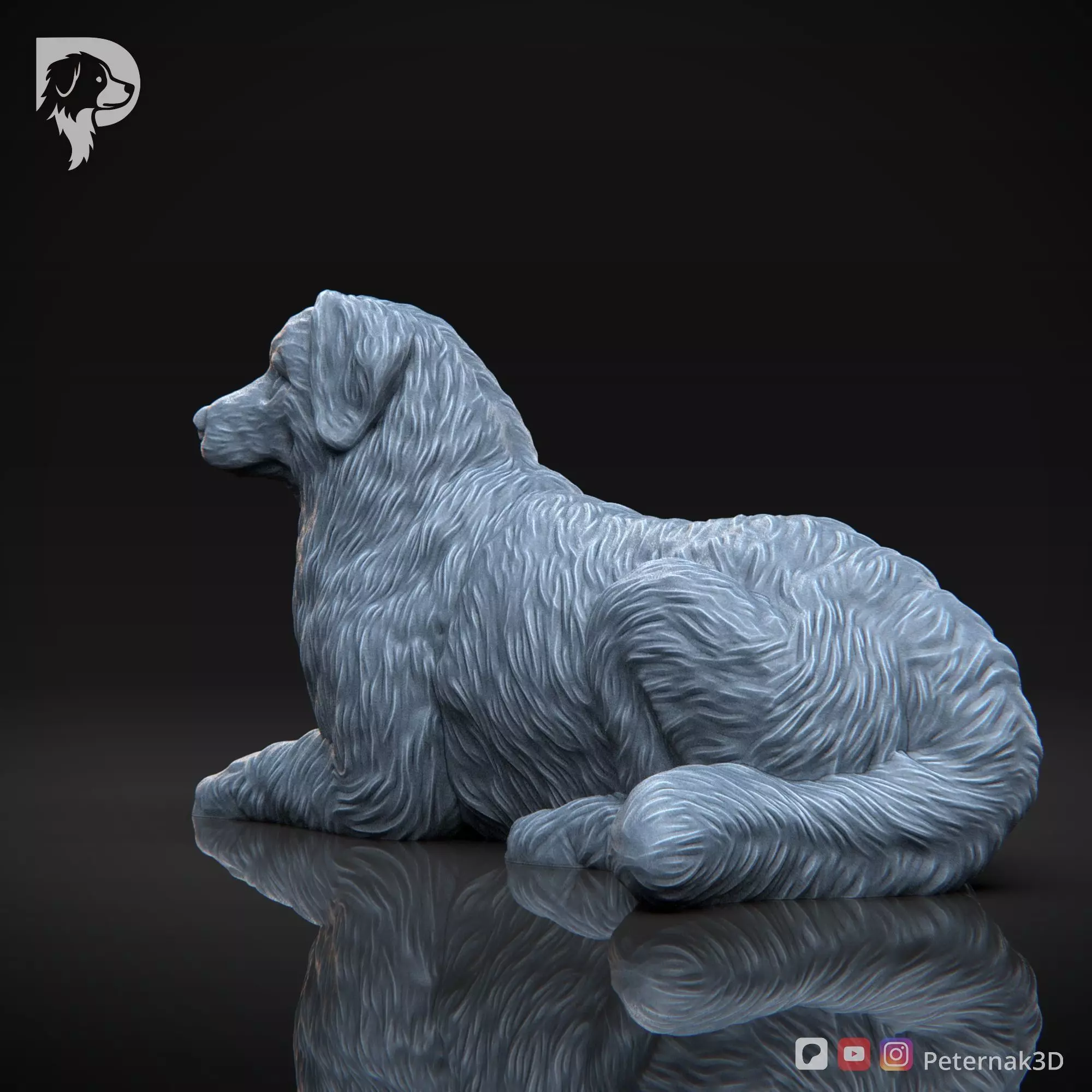 Dog 3D Print Model Bernese Mountain Dog Pose 08 Ready STL 3D print model_9