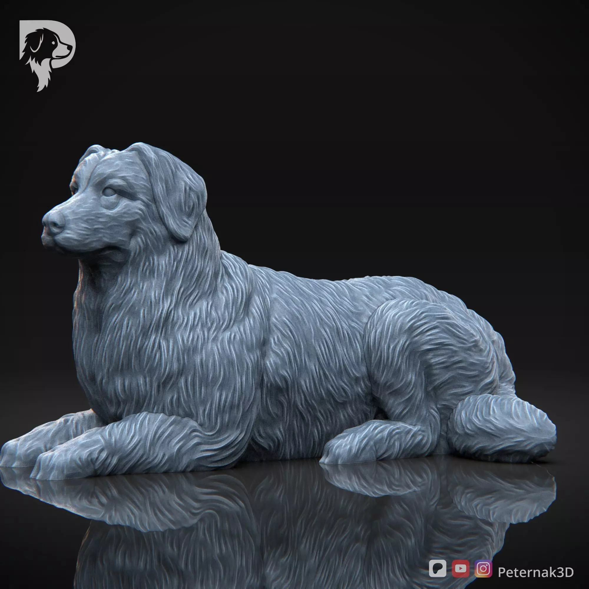 Dog 3D Print Model Bernese Mountain Dog Pose 08 Ready STL 3D print model_11