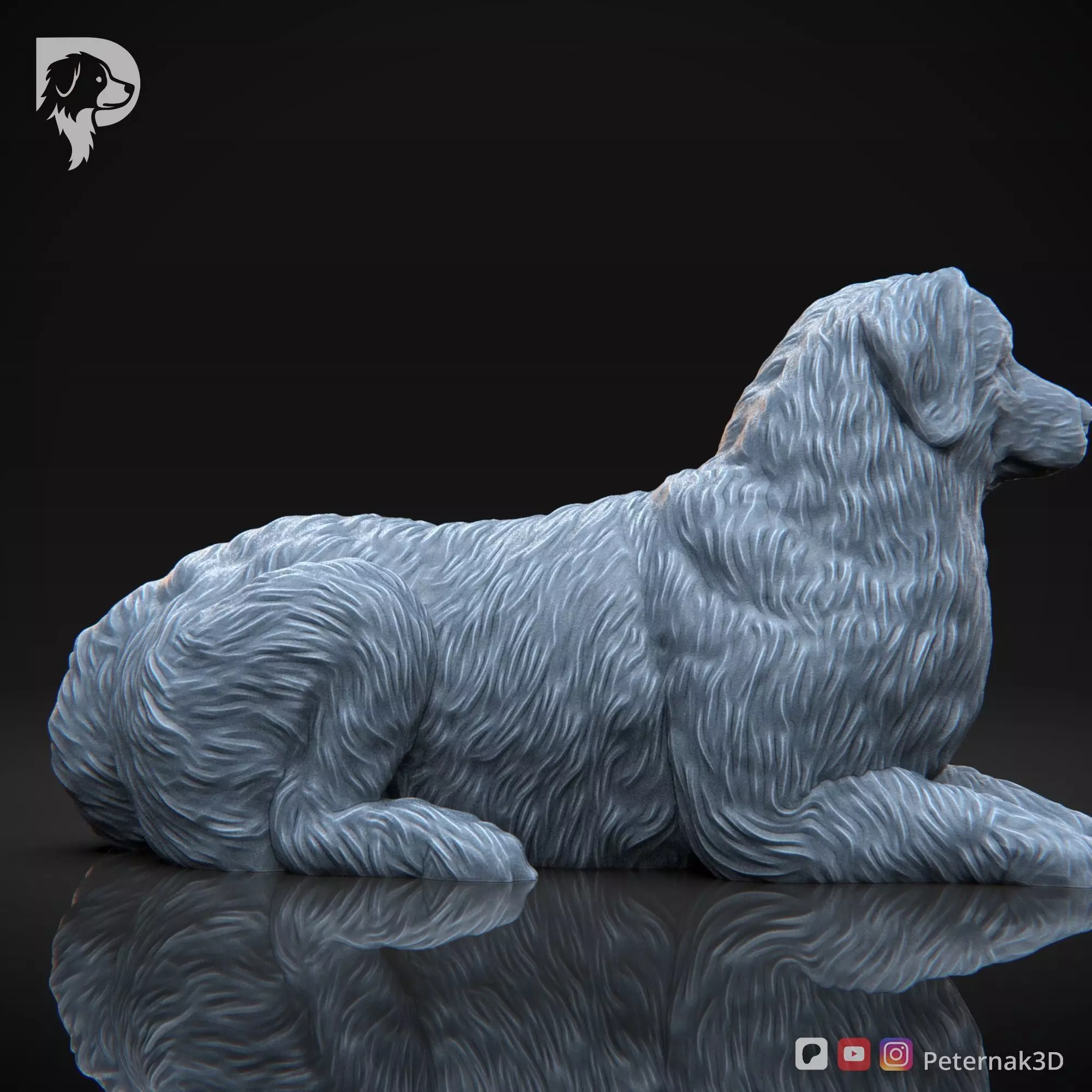 Dog 3D Print Model Bernese Mountain Dog Pose 08 Ready STL 3D print model_5
