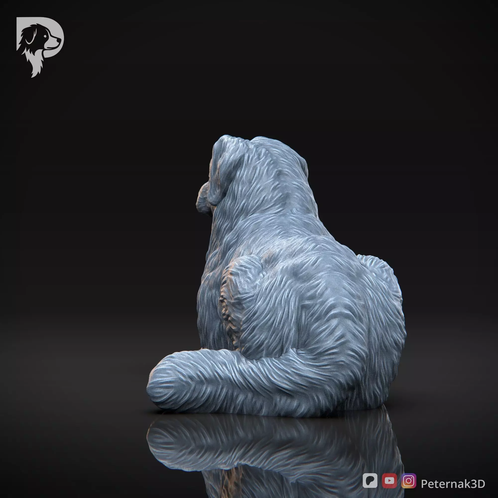 Dog 3D Print Model Bernese Mountain Dog Pose 08 Ready STL 3D print model_8