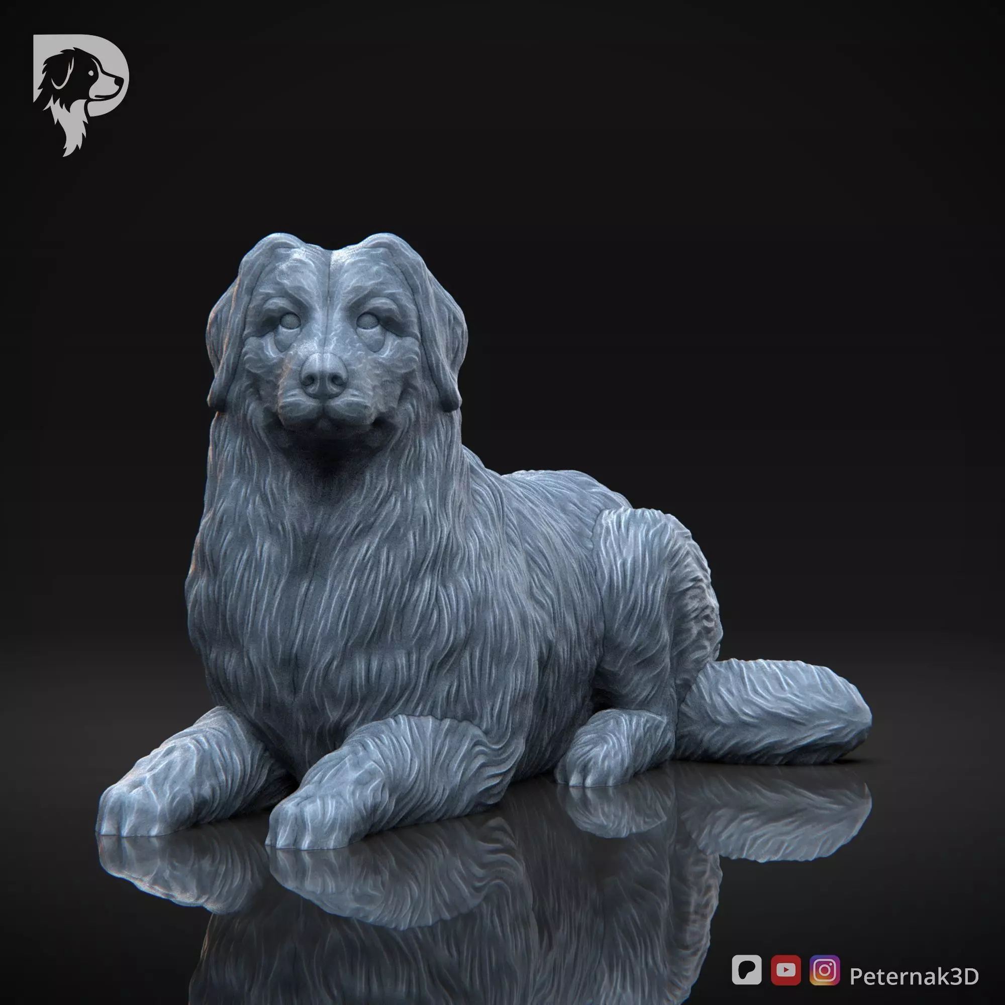 Dog 3D Print Model Bernese Mountain Dog Pose 08 Ready STL 3D print model_2