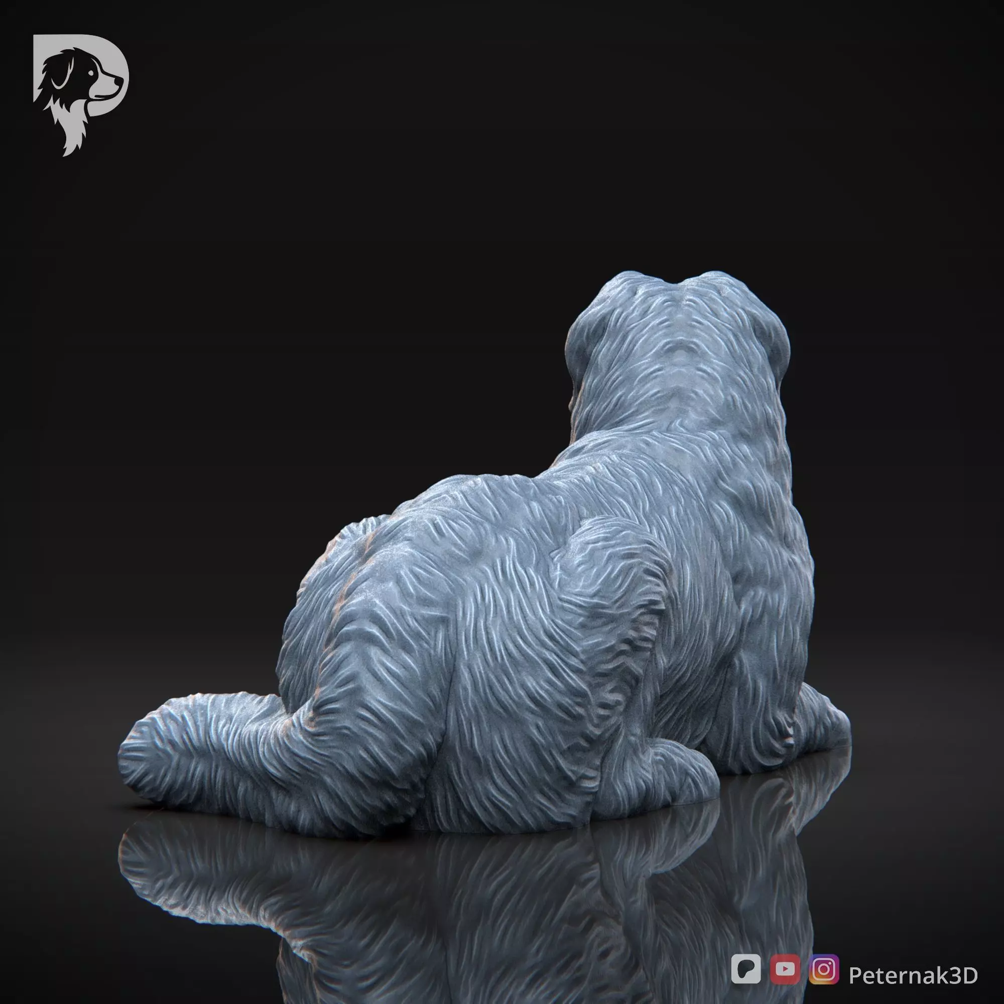 Dog 3D Print Model Bernese Mountain Dog Pose 08 Ready STL 3D print model_7