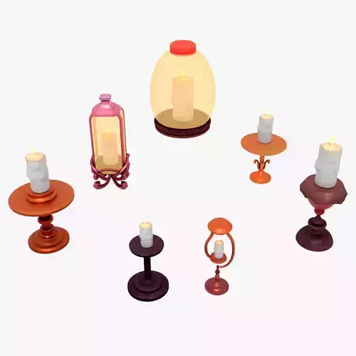 Fantasy Stylized Halloween Lamp Low-poly 3D model