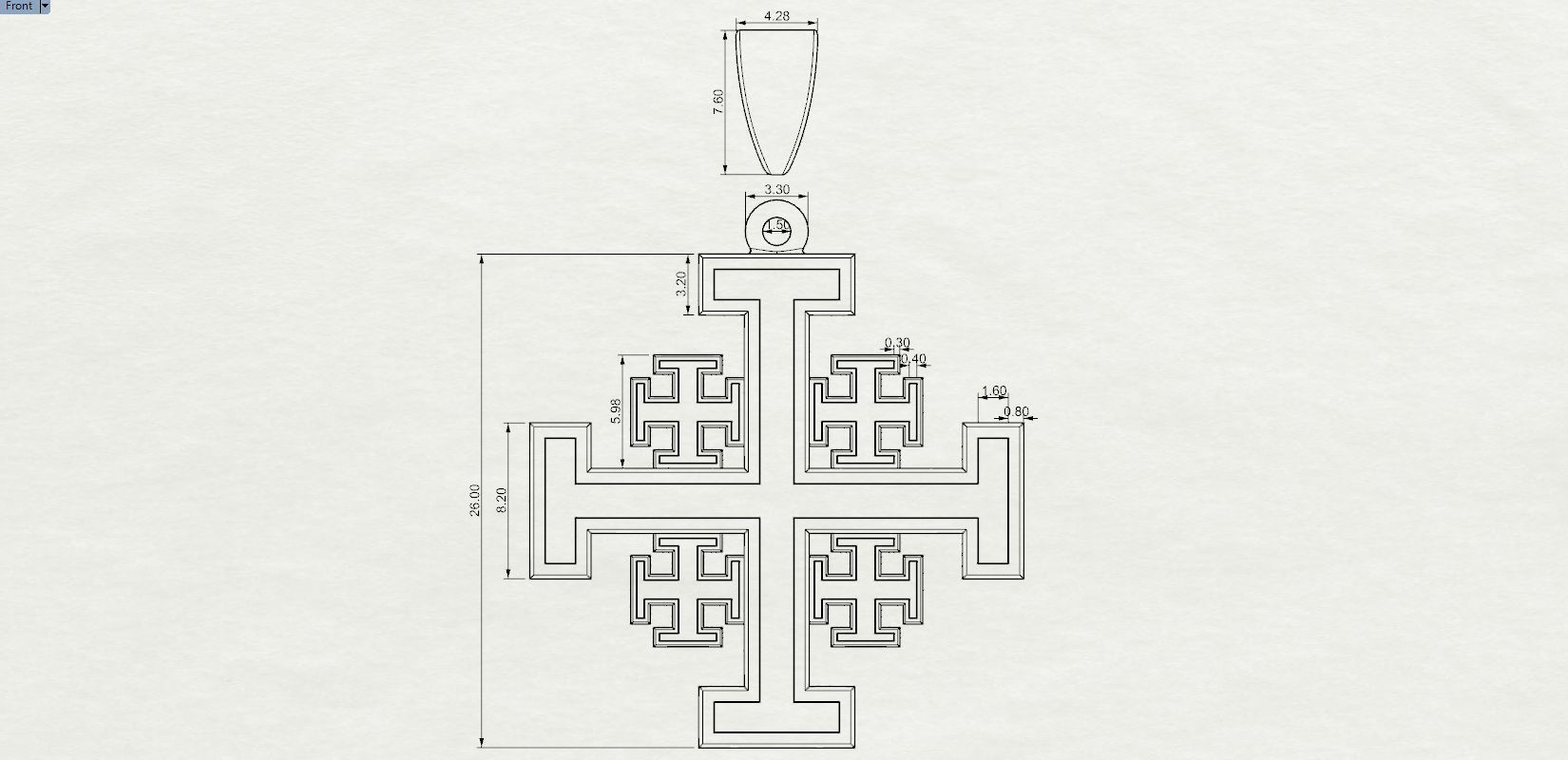 Jerusalem Cross 3D print model_6