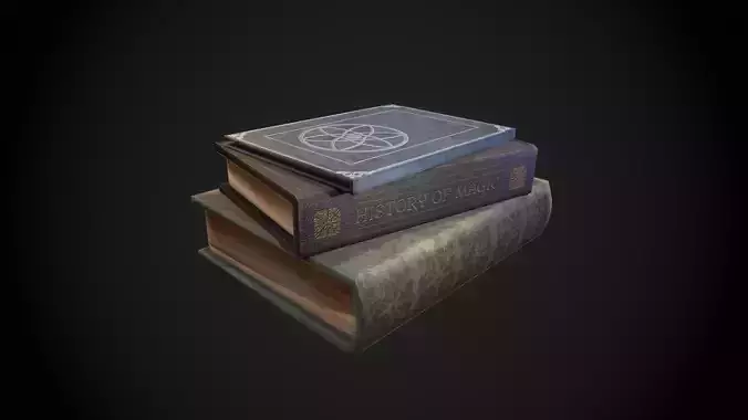 Realistic Books Set Free low-poly 3D model