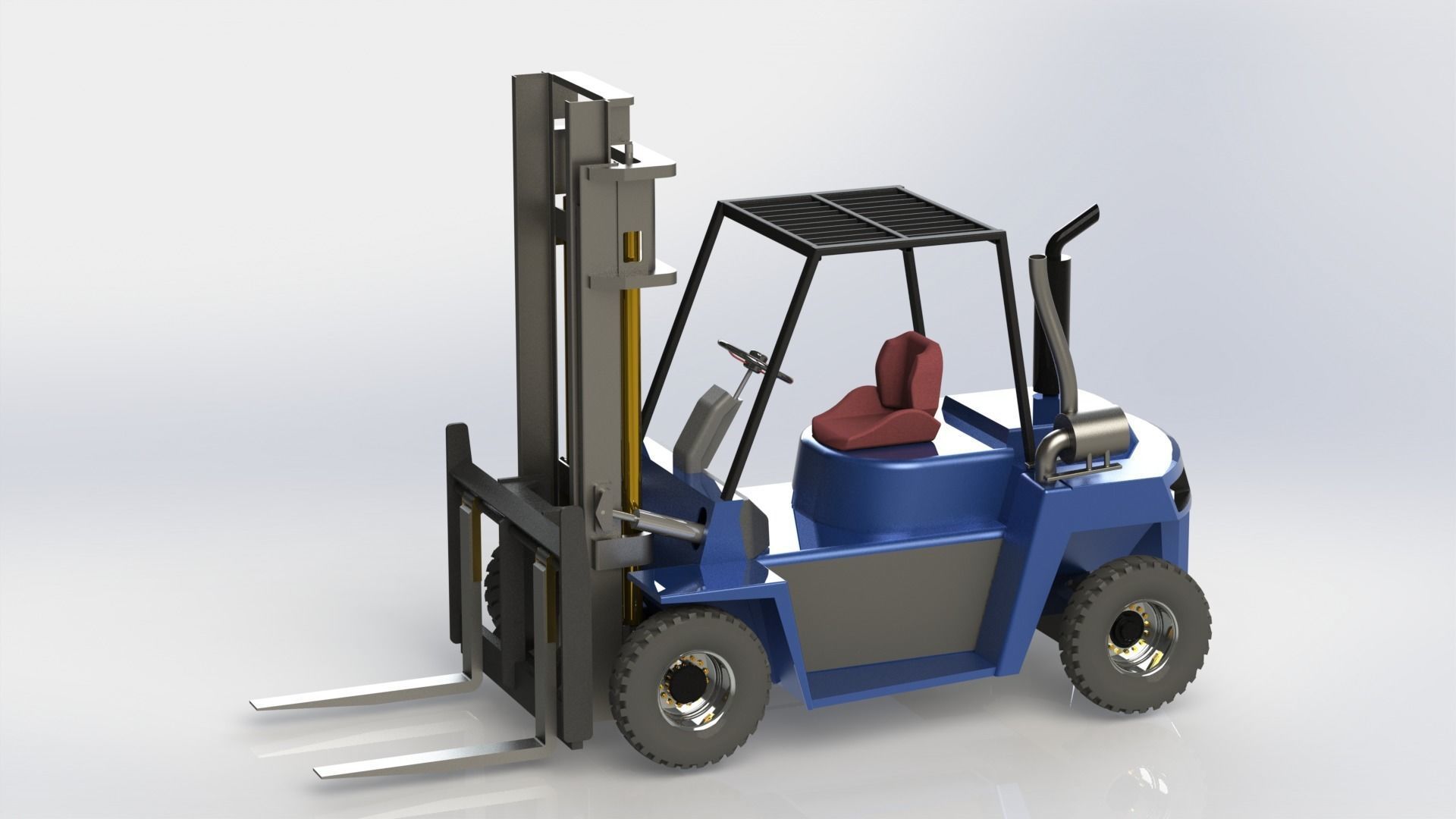 Forklift 3D model  Low-poly 3D model_5