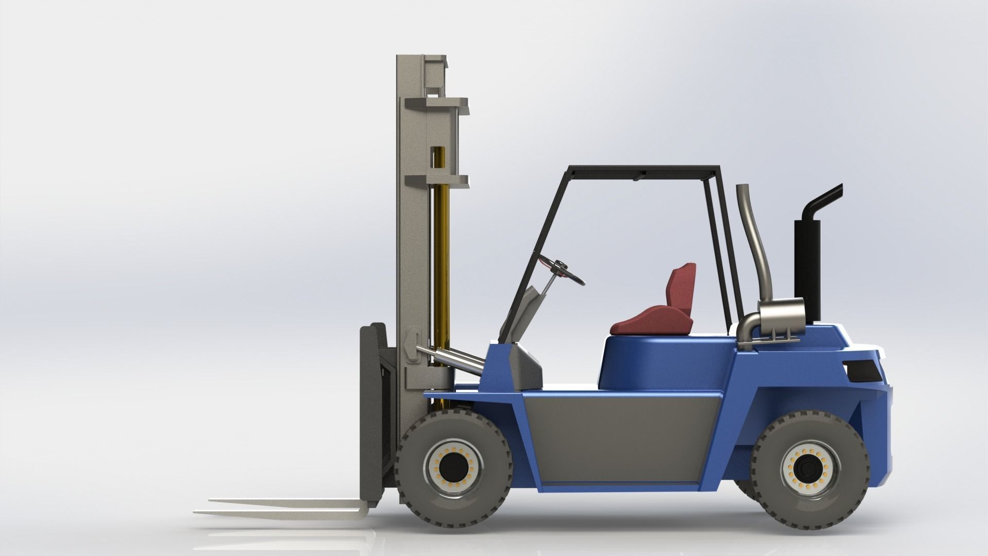 Forklift 3D model  Low-poly 3D model_6