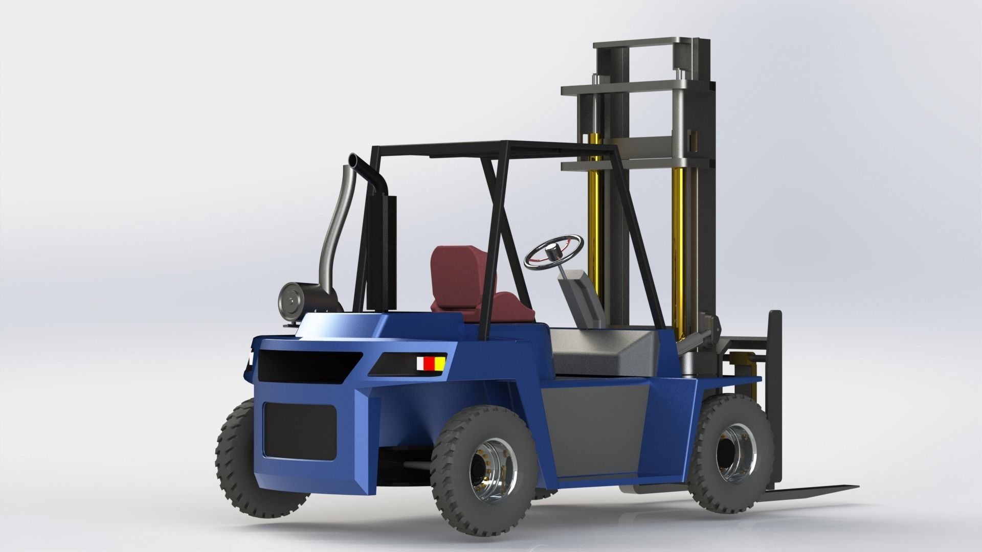 Forklift 3D model  Low-poly 3D model_4