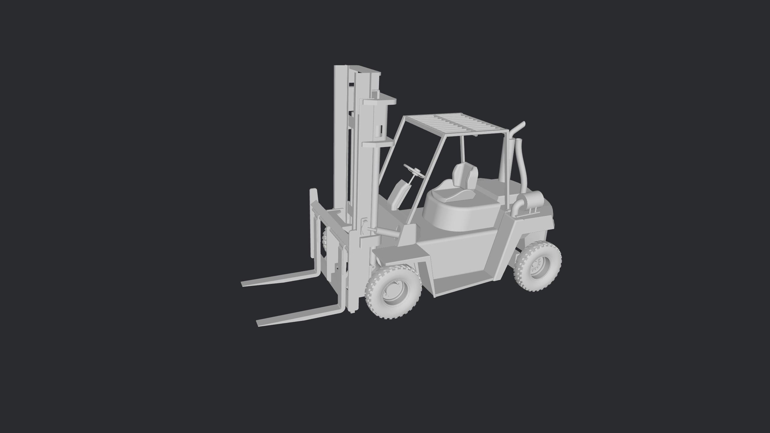 Forklift 3D model  Low-poly 3D model_2