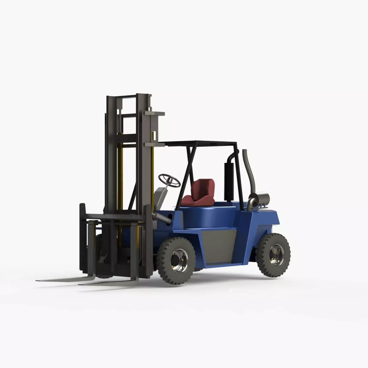 Forklift 3D model  Low-poly 3D model_0