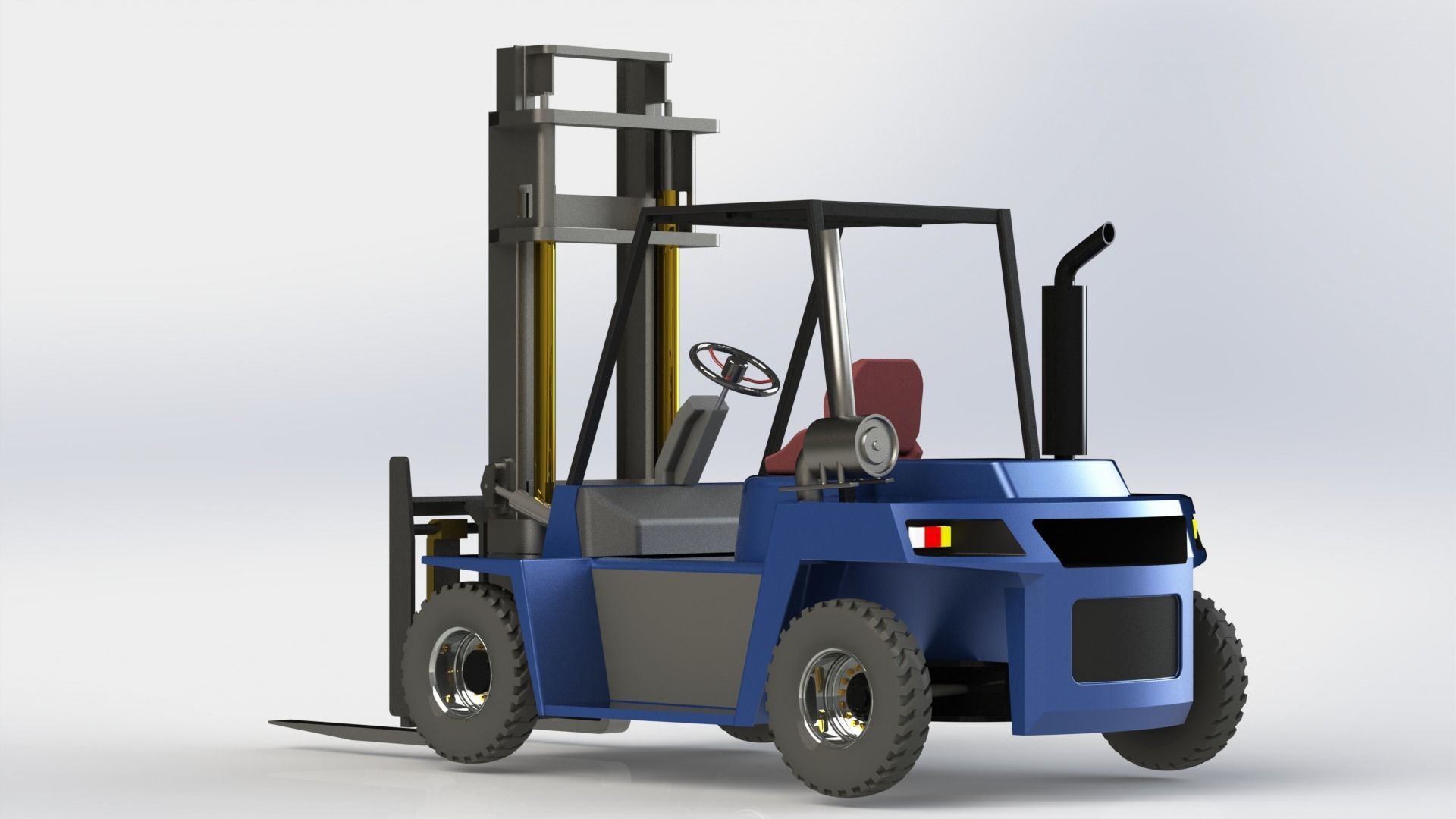 Forklift 3D model  Low-poly 3D model_1