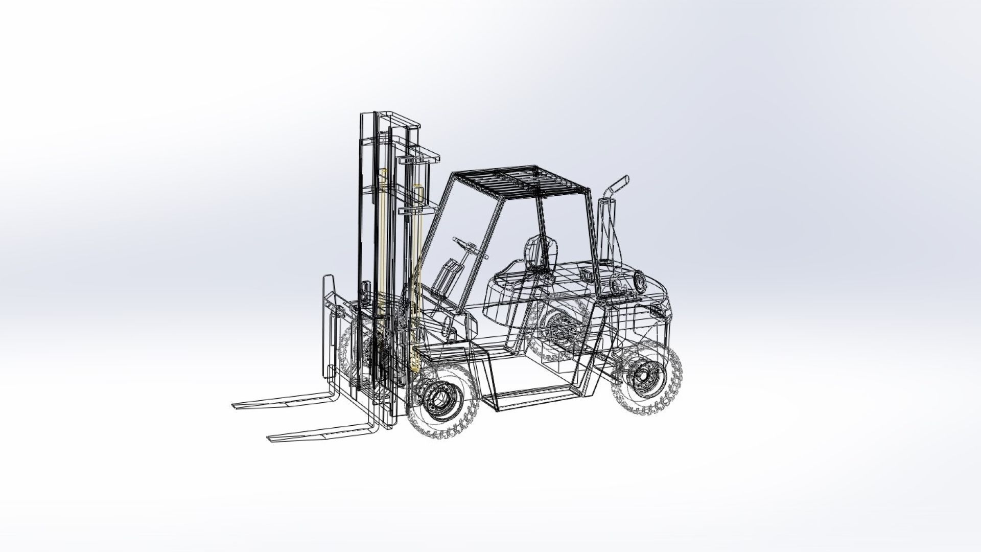 Forklift 3D model  Low-poly 3D model_7