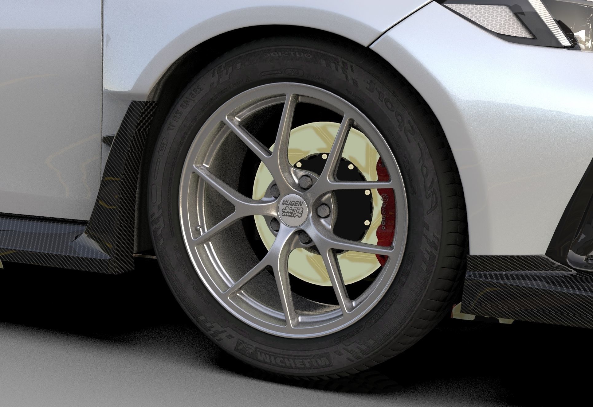 Honda Civic Type R 2022 HQ interior and Mugen bodykit 3D model_17