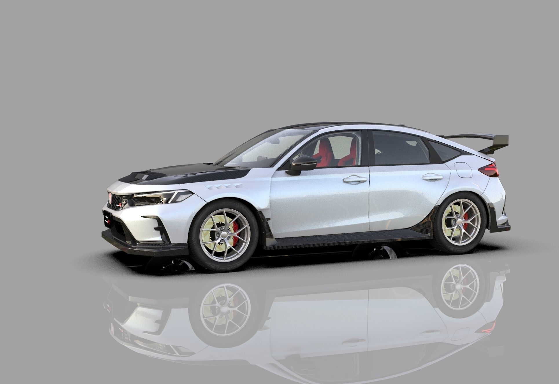 Honda Civic Type R 2022 HQ interior and Mugen bodykit 3D model_12