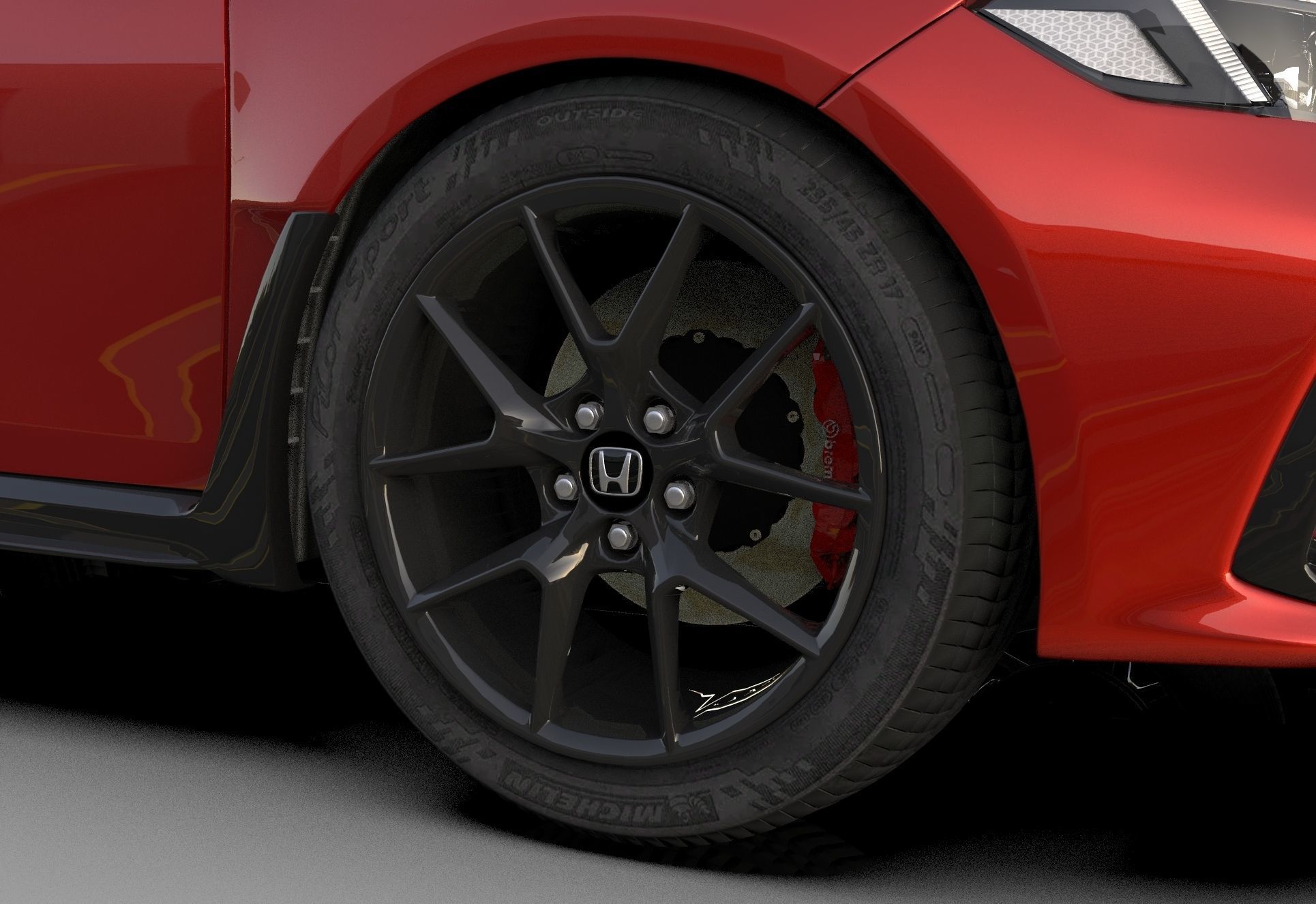 Honda Civic Type R 2022 HQ interior and Mugen bodykit 3D model_18