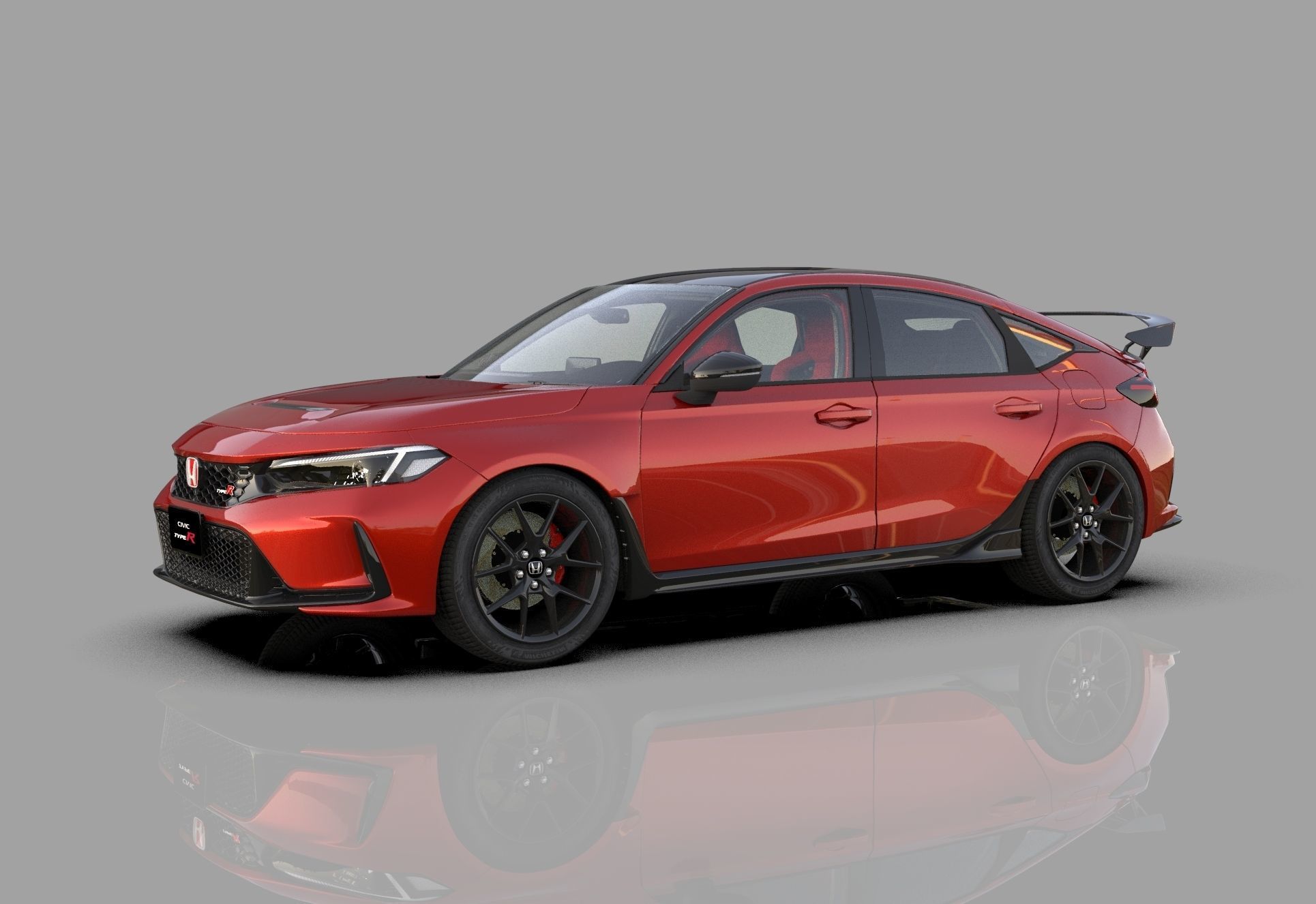 Honda Civic Type R 2022 HQ interior and Mugen bodykit 3D model_1