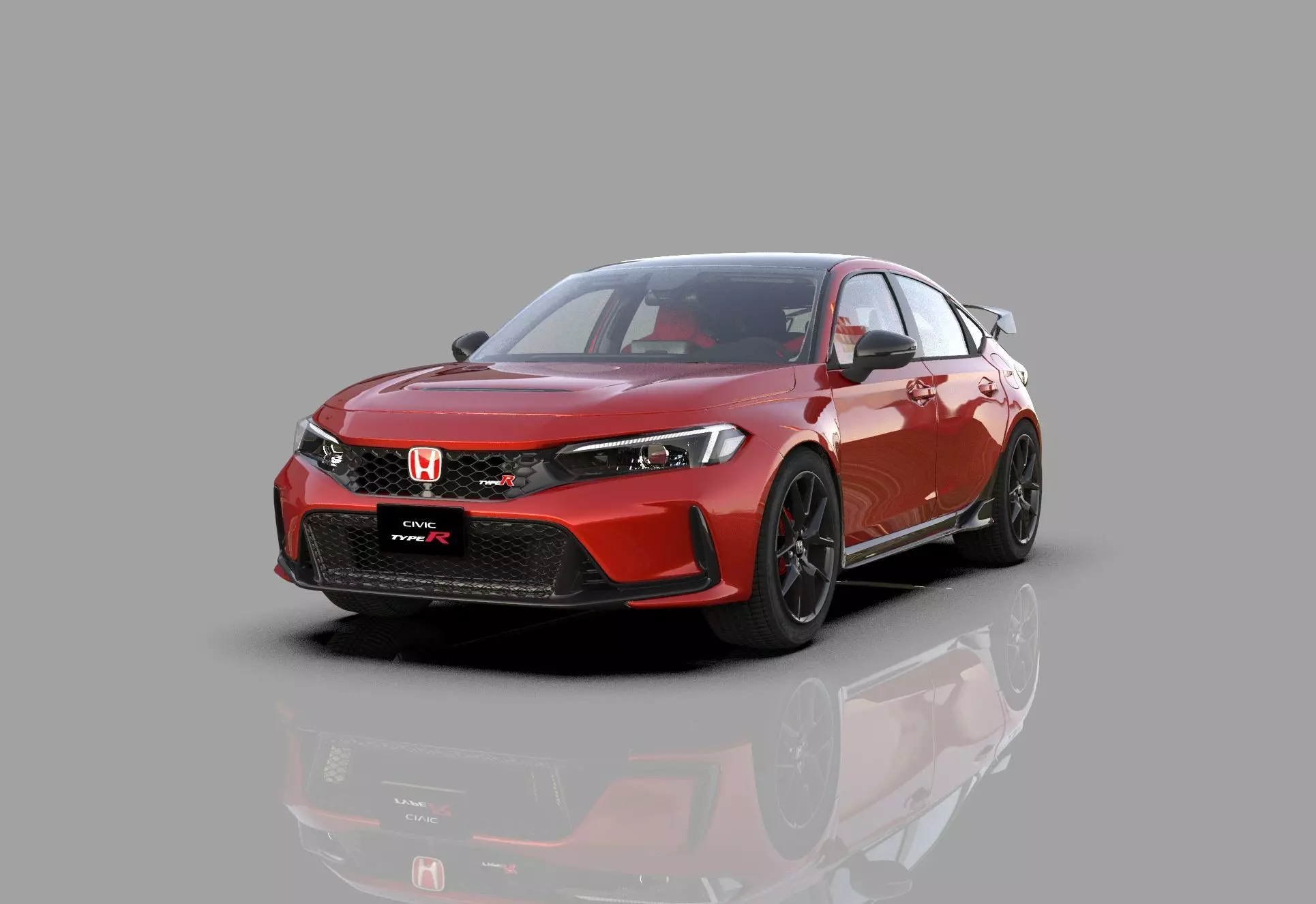 Honda Civic Type R 2022 HQ interior and Mugen bodykit 3D model_0