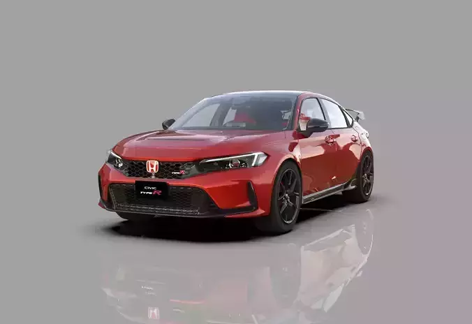 Honda Civic Type R 2022 HQ interior and Mugen bodykit 3D model