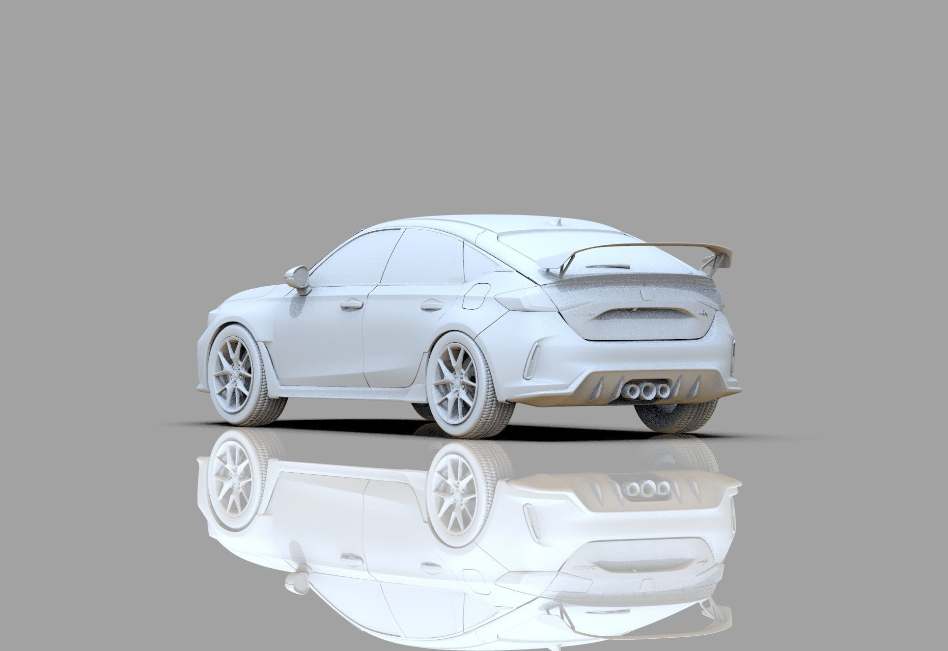 Honda Civic Type R 2022 HQ interior and Mugen bodykit 3D model_30