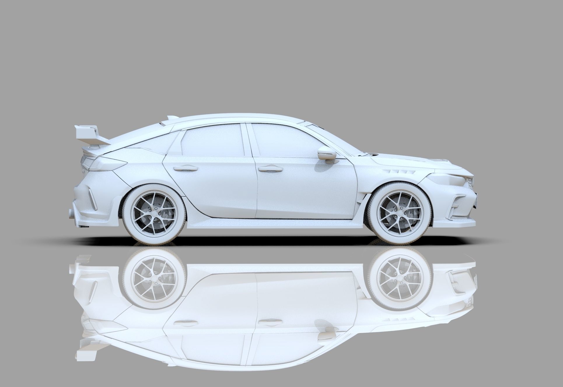 Honda Civic Type R 2022 HQ interior and Mugen bodykit 3D model_36