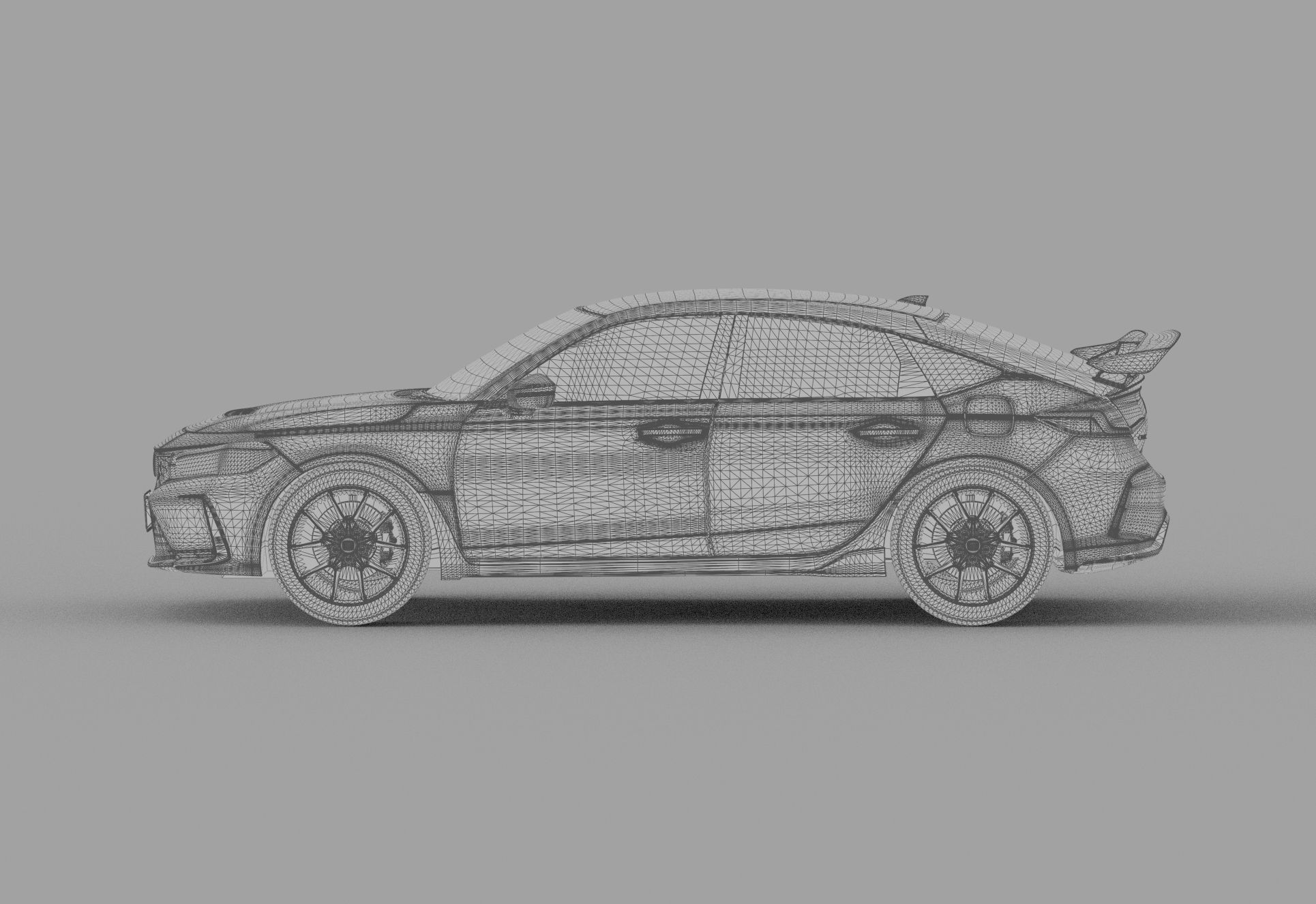 Honda Civic Type R 2022 HQ interior and Mugen bodykit 3D model_45