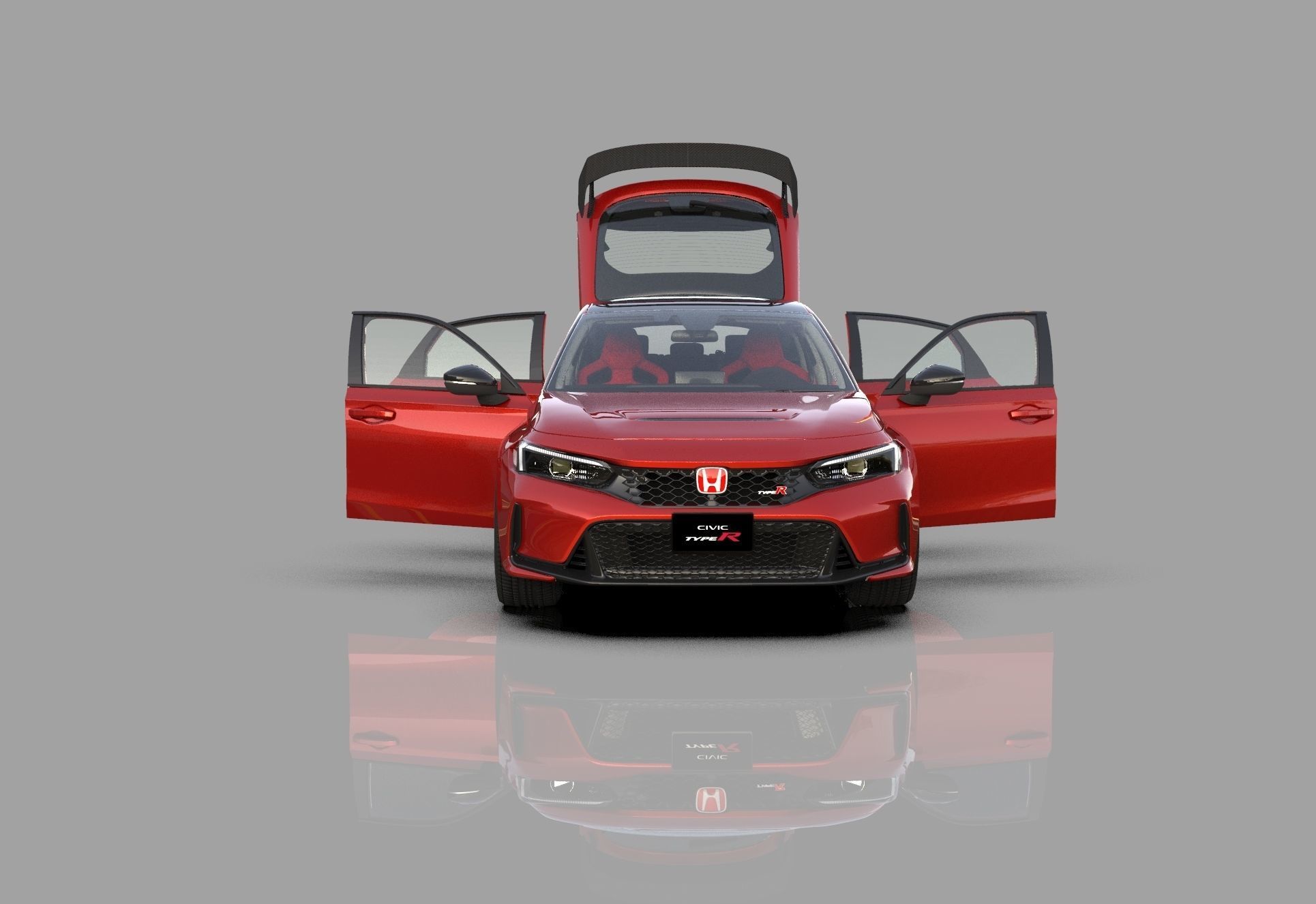 Honda Civic Type R 2022 HQ interior and Mugen bodykit 3D model_8