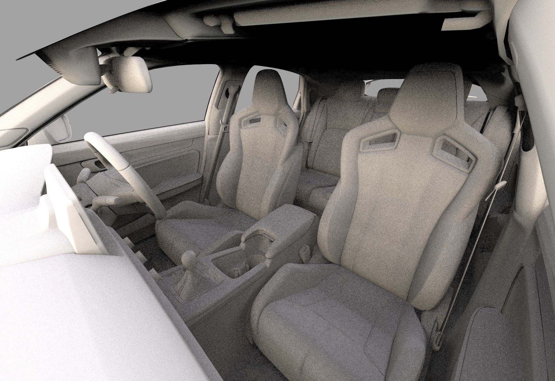 Honda Civic Type R 2022 HQ interior and Mugen bodykit 3D model_41