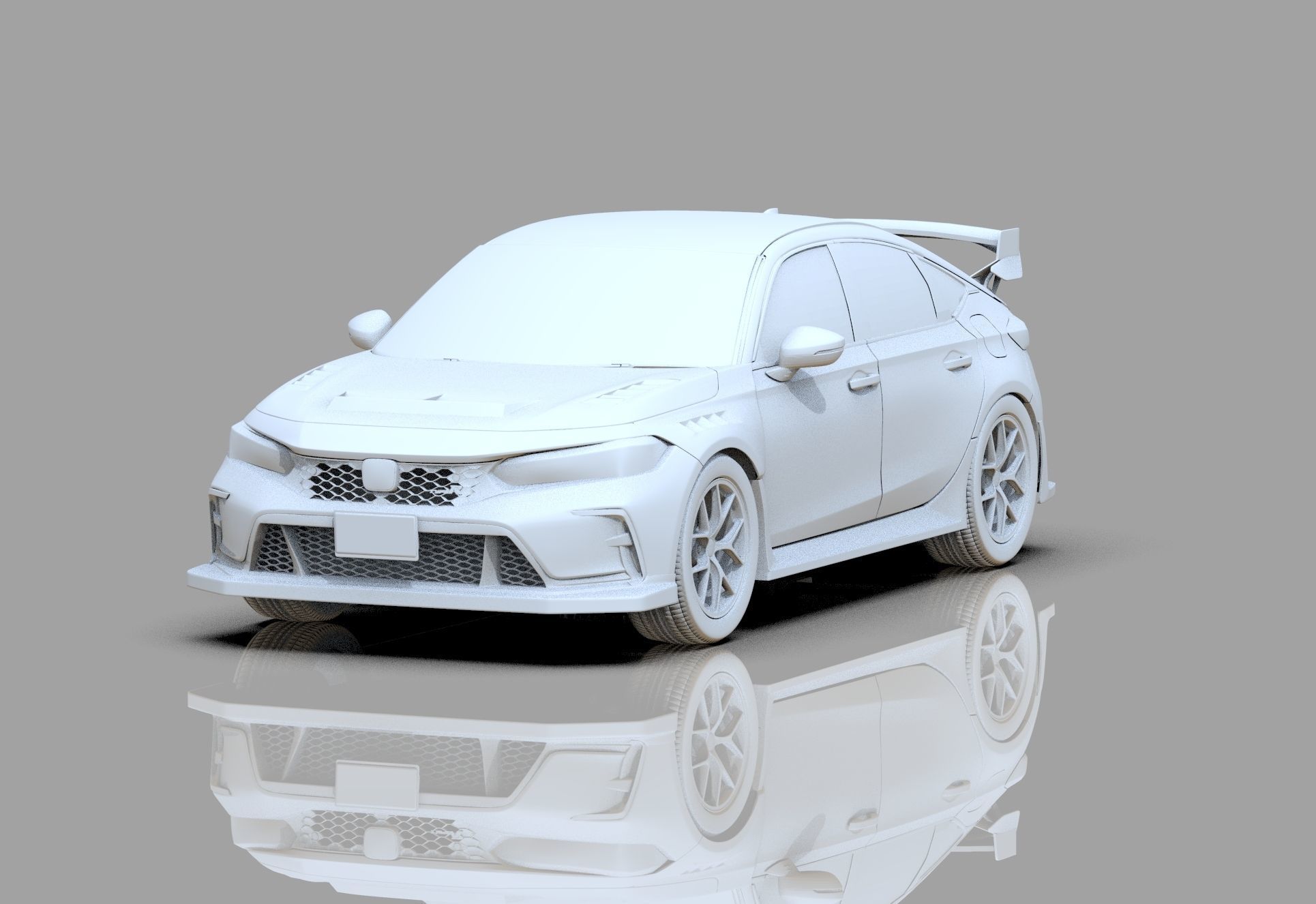 Honda Civic Type R 2022 HQ interior and Mugen bodykit 3D model_34