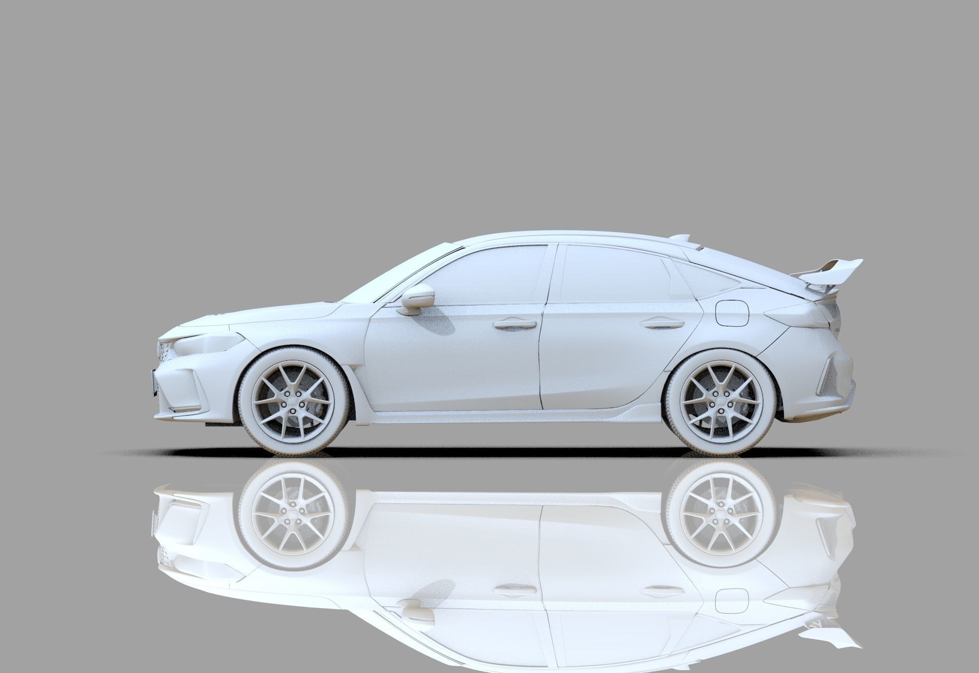 Honda Civic Type R 2022 HQ interior and Mugen bodykit 3D model_29