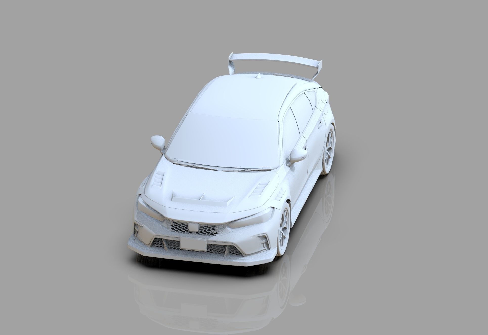 Honda Civic Type R 2022 HQ interior and Mugen bodykit 3D model_37