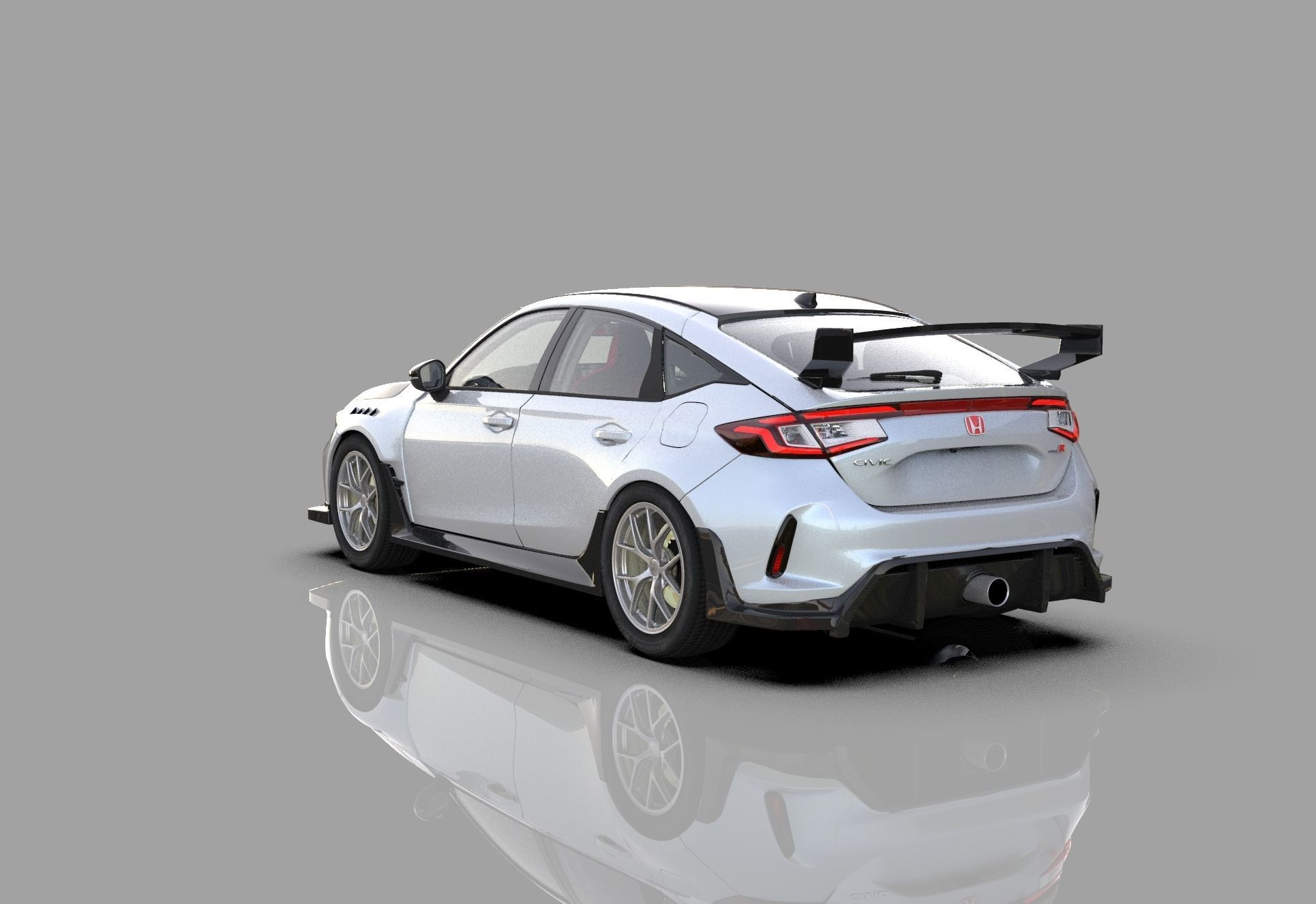 Honda Civic Type R 2022 HQ interior and Mugen bodykit 3D model_14